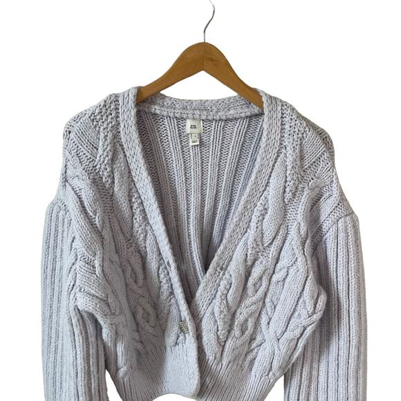 RIVER ISLAND Women's Cropped Cardigan Purple Size Small with FLAW - Picture 4 of 9